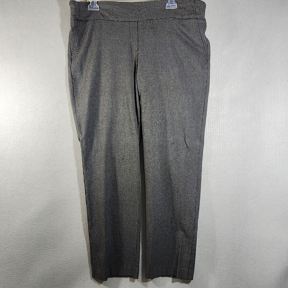 Hilary Radley XL Houndstooth Print Tummy Control Stretch Casual Pants D4239-E221